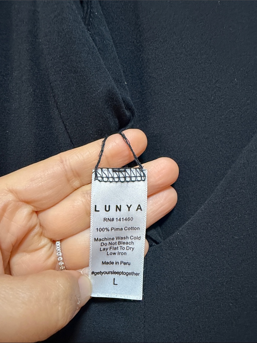 Lunya Black Romper Jumpsuit - Size Large - Picture 9 of 9